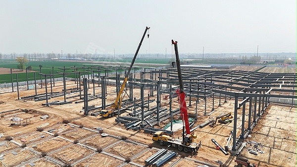 蔚蓝钢结构承建武陟县新能源汽车配套基地项目 助力区域产业升级提速
