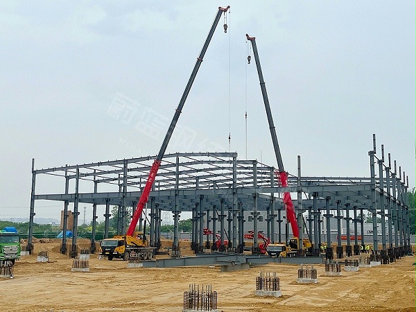 蔚蓝钢结构丨河南景链钢结构厂房建造案例 蔚蓝钢结构丨河南景链钢结构厂房建造案例