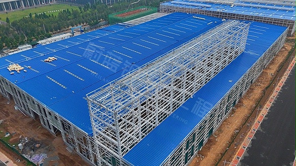 蔚蓝钢结构丨河南蓝普钢结构厂房建造案例